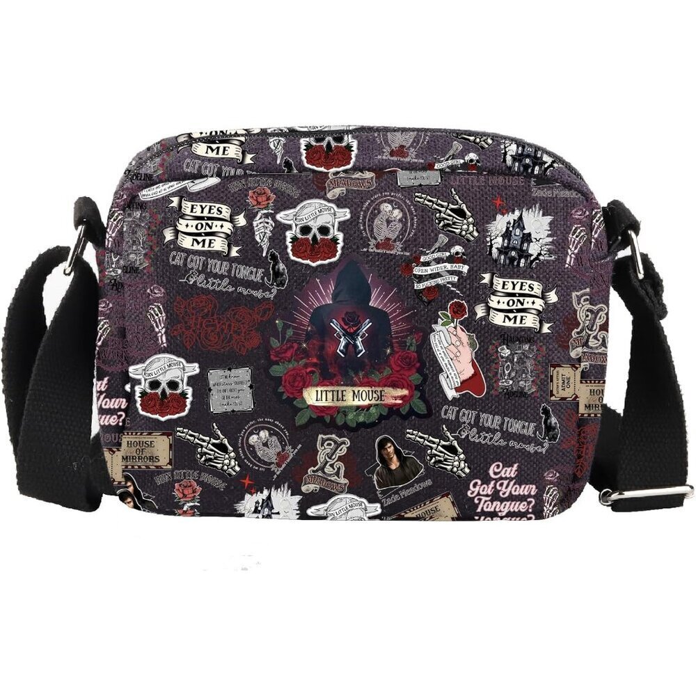 Dark Romance Crossbody Bag Canvas Zipper Unisex Gift for Bookish Smut Readers